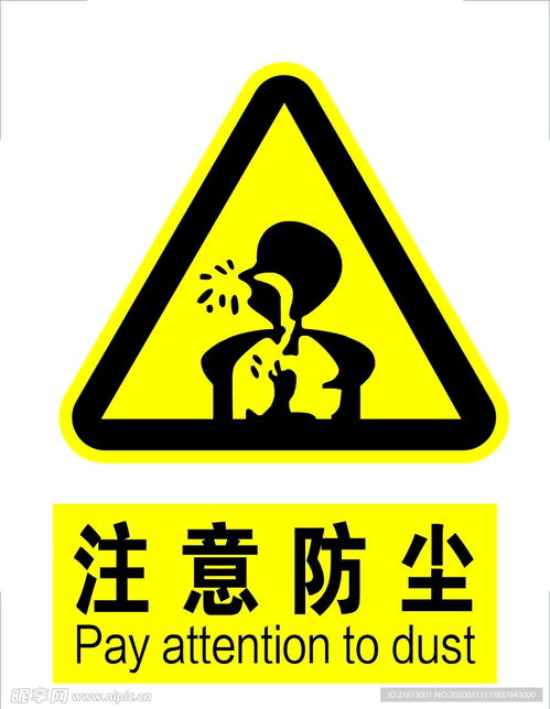 注意防塵標(biāo)志標(biāo)識設(shè)計(jì)圖